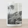thumbnail image 3 of City Ceramic Toothbrush Holder, Vintage Engraved Style Drawing of Bethlehem Palestine Landscape, Decorative Versatile Countertop for Bathroom, 4.5" X 2.7", Charcoal Grey and White, 3 of 4