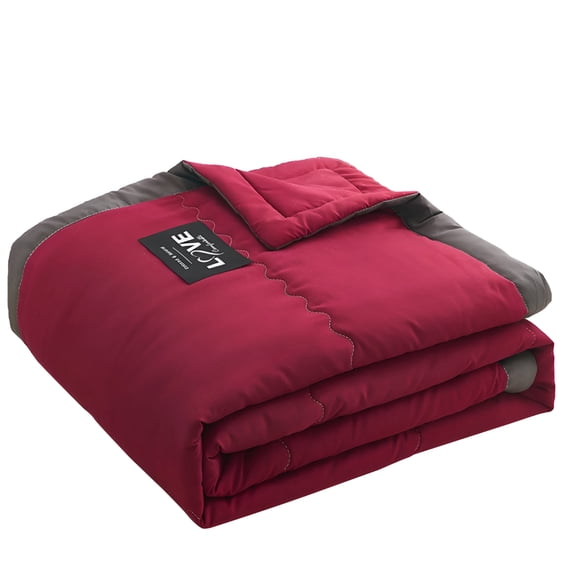 FURMORA Cooling Blanket Queen Size Summer Blankets with Double Sided Cold Effect Cool Fiber Breathable Lightweight Blankets for Hot Sleepers Night Sweats Red