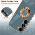 thumbnail image 4 of Compatible Samsung Galaxy S23 Ultra Phone Case With Kickstand Women Gray,Full Protective Silicone Electroplating Shockproof TPU Cover Stand Case for Samsung S23 Ultra Phone Case With Ring Holder, 4 of 14