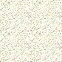 Chesapeake Tarragon Blush Dainty Meadow Wallpaper, 20.5-in by 33-ft
