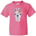thumbnail image 3 of Inktastic Cute Llama with Flower Youth T-Shirt, 3 of 5