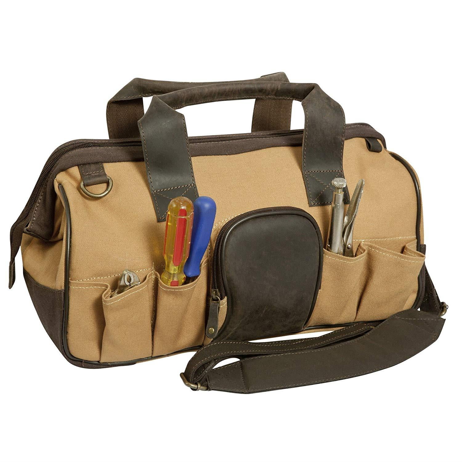 Canyon Outback Big Sky 16Inch Canvas and Leather Tool Bag Brown
