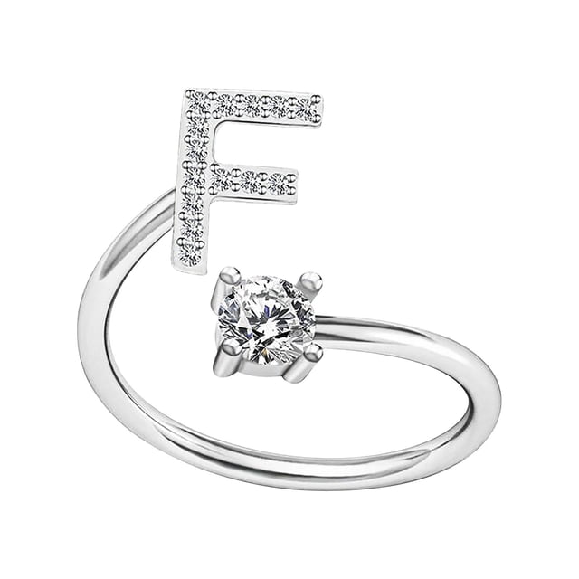 TIMIFIS Rings Knuckle Stacking Rings Women's Fashion Opening Ring Couple Ring Opening Letter Ring Jewelry Rings for Women;Teen Girls;Man - Summer