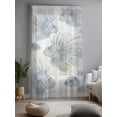 thumbnail image 2 of Sheer Curtains 84 Inches Long, Beach Coastal Fish Semi Sheer Curtains Light Filtering Window Treatment, Watercolor Sea Ocean Nautical Privacy Voile Drapes for Living Room Bedroom 52x84 Inch, 2 of 7