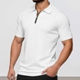 thumbnail image 2 of Afdoent Golf Shirts For Men Male Summer Fashion Solid Color Zipper Lapel Short Sleeve Comfortable Top Fashion, 2 of 9