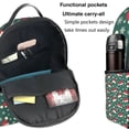 thumbnail image 5 of Zufioo Santa Hat Joy Green Festive Print Fashion Large Capacity Backpack, Zippered Multi-compartment Travel Work Campus Lightweight Backpack, Unisex, 5 of 5