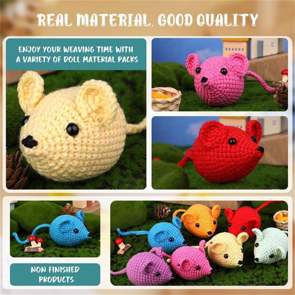 Crochet Dolls Crochet Mouse with Crochet Hook Needle Instructions for Beginner Knitting Accessories