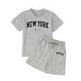 thumbnail image 3 of WOYY Little Girls Outfits New York Print Short Sleeve T Shirt & Shorts Set, Sizes 6-7Y, 3 of 3