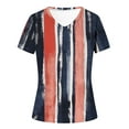 thumbnail image 5 of Tops for Women under $5.00 Print Short Sleeve V-Neck T-Shirt Orange L, 5 of 5