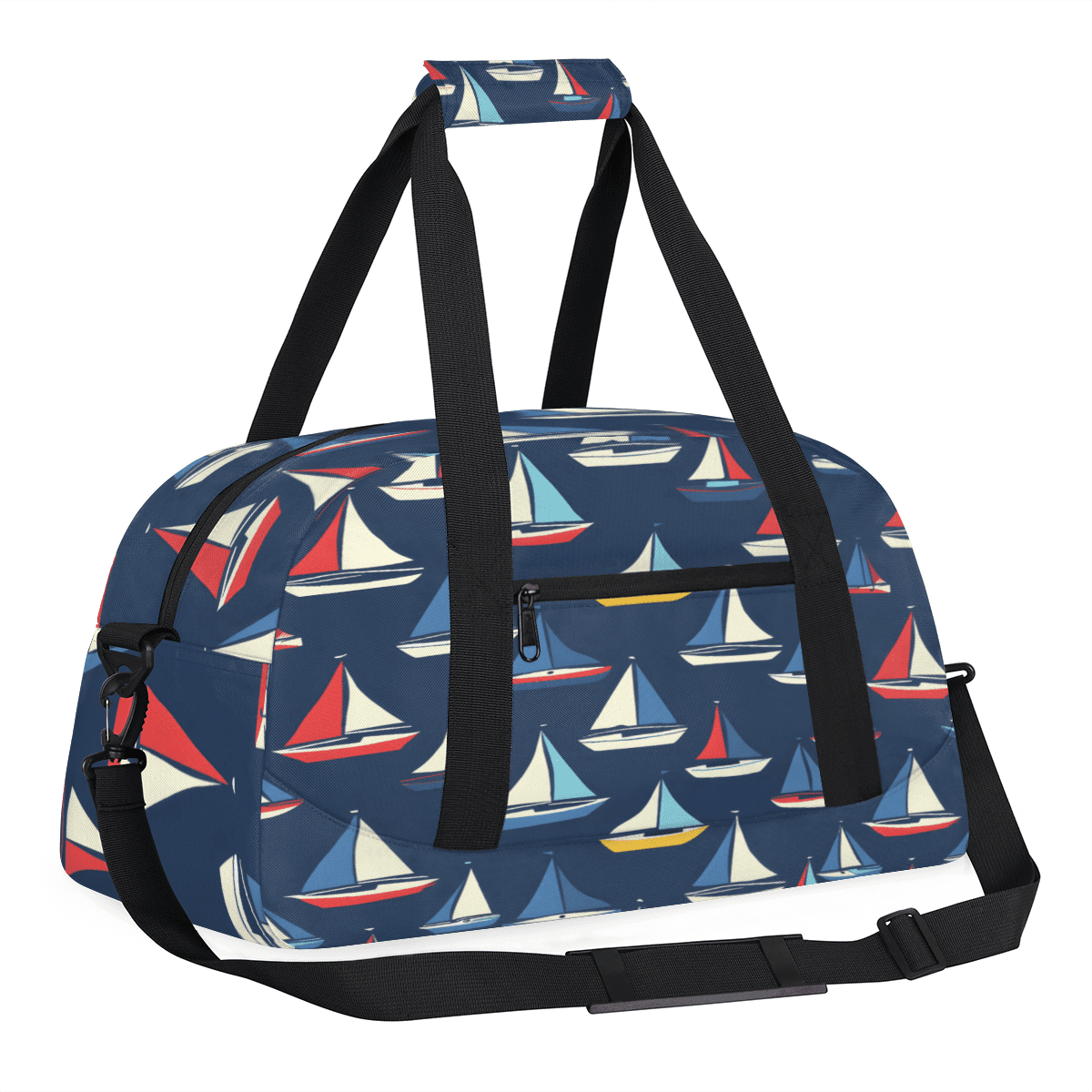Herdesigns Ocean Sailboat Sports Duffle Bag for Women & Men, Gym Bag Dance Bag Overnight Bag Carry On Weekender Travel Bag