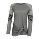 thumbnail image 4 of Tops informales de manga larga con estampado de leopardo a rayas y cuello redondo para mujer Fridja ghj987+231, 4 of 4