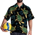 thumbnail image 4 of Turtle Seamless Men's Hawaiian Short Sleeve Printed Button Down Poplin Casual Summer Beach Shirt, Unisex, 4 of 6