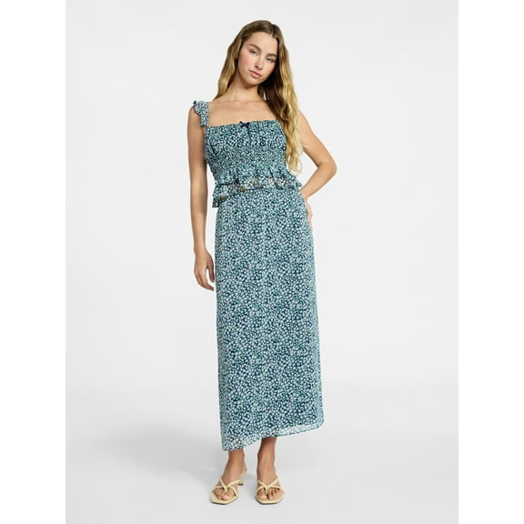 No Boundaries Printed Ruffle Tank and Skirt, 2-Piece Set, Women's