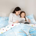 thumbnail image 4 of Manfei Blue Bownot Twin Comforter Sets,Girls Personalized Letter A Bedding Set,Polkadot Reversible,2-Piece,1 Comforter and 1 Pillowcase, 4 of 7