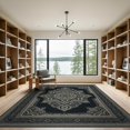 thumbnail image 2 of ODIKA 9'x12' Washable Area Rug Non-Shedding, Easy Care Farmhouse Symmetrical Motif Delicate Interlocking Desk Dining for Master Suite, California King, Under Bed, 2 of 7