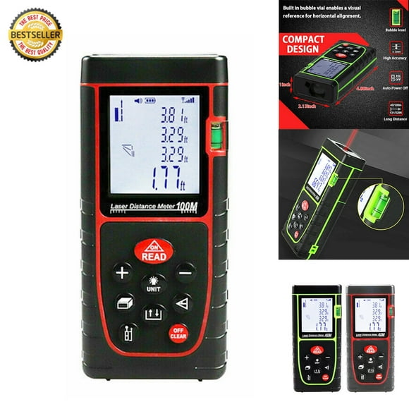Handheld Digital Laser Point Distance Meter Measure Tape Range Finder (ft/m)