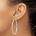 thumbnail image 3 of 14K White Gold Polished 3.2mm Tube Hoop Earrings - 45mm, 3 of 6
