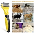 thumbnail image 5 of Cepillo para perros y gatos, peine profesional para desenredar perros y cepillo para perros de pelo largo, rastrillo de aseo para perros y gatos que reduce eficazmente la pérdida de cabello hasta en un 90% ER, 5 of 5
