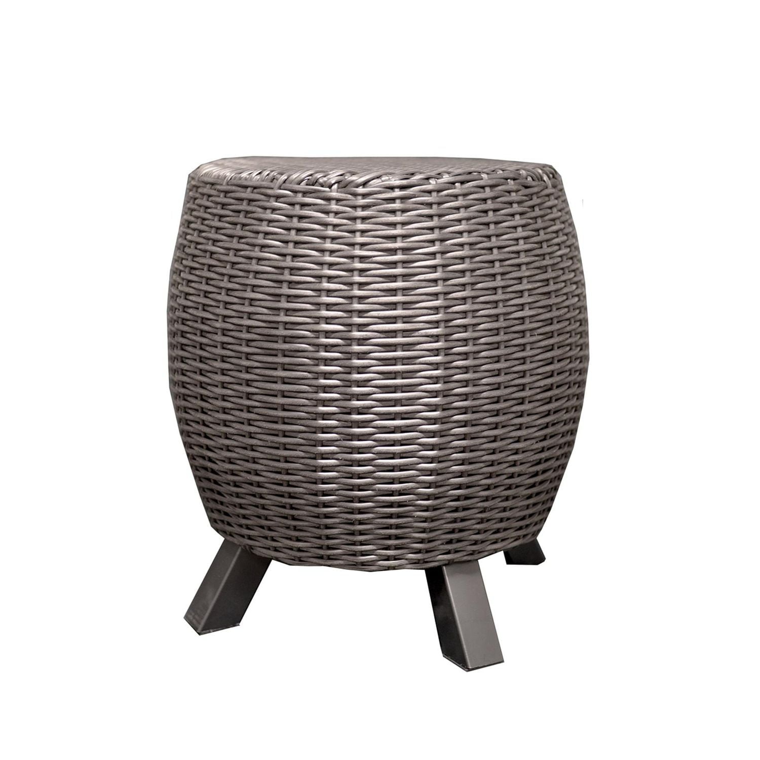 Table d'appoint/tabouret Lisa de Grapevine en osier, noir mat