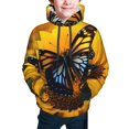 thumbnail image 2 of Bingfone Butterfly On Sunflower Pattern Youth Classic Hoodies Soft Hooded Pullover Sweatshirts for Girls and Boys, 2 of 6