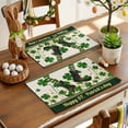 thumbnail image 4 of Happy St. Patrick's Day Placemats Set of 6, Leprechauns Legs Green Clovers Table Mats Washable Heat-Insulation Non-Slip Place Mats for Kitchen Dinner Table Indoor Outdoor Decor,13x19 Inch Beige, 4 of 9