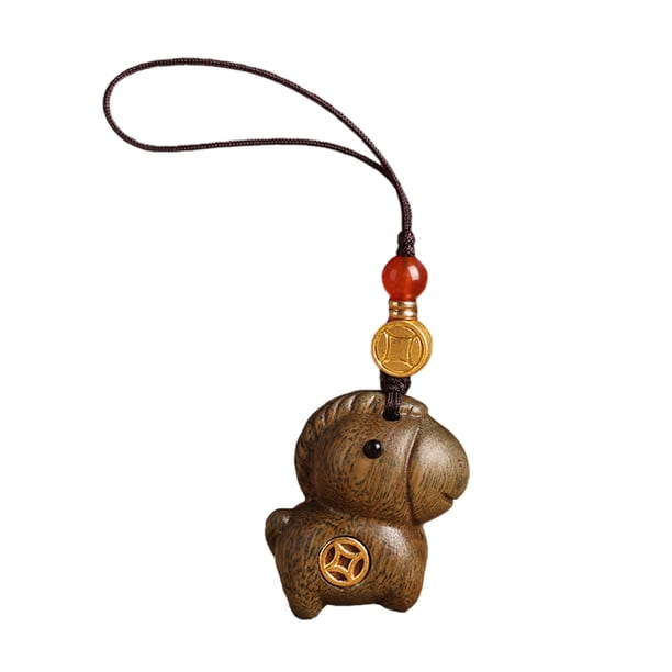 Llavero con colgante de caballo de madera, llavero decorativo para bolso o llave de coche, llavero de madera artesanal.