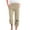 Beige, variant on Womens Plus Size Cotton Linen Capris Pants Summer Elastic Waist Pant Loose Fit Flowy Drawstring Casual Trousers Print Beach Lounge Pants