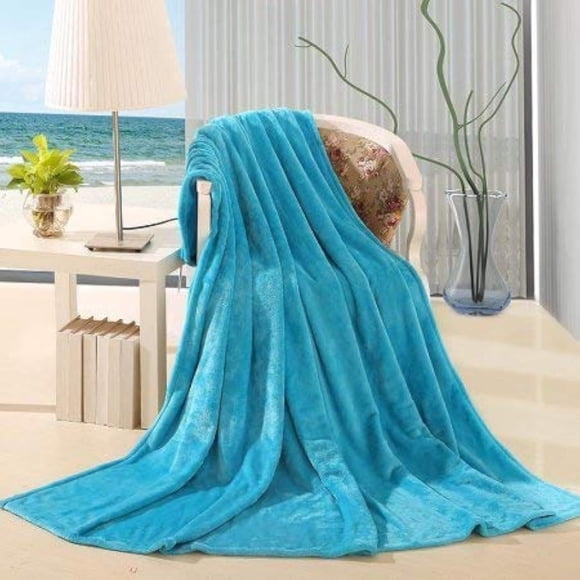 DiamondHome Super Soft Warm Light Weight Fleece Throw Blanket for Couch/Sofa/Bed/Chair in Living Room & Bed Room, 50" x 60" (Turquoise)
