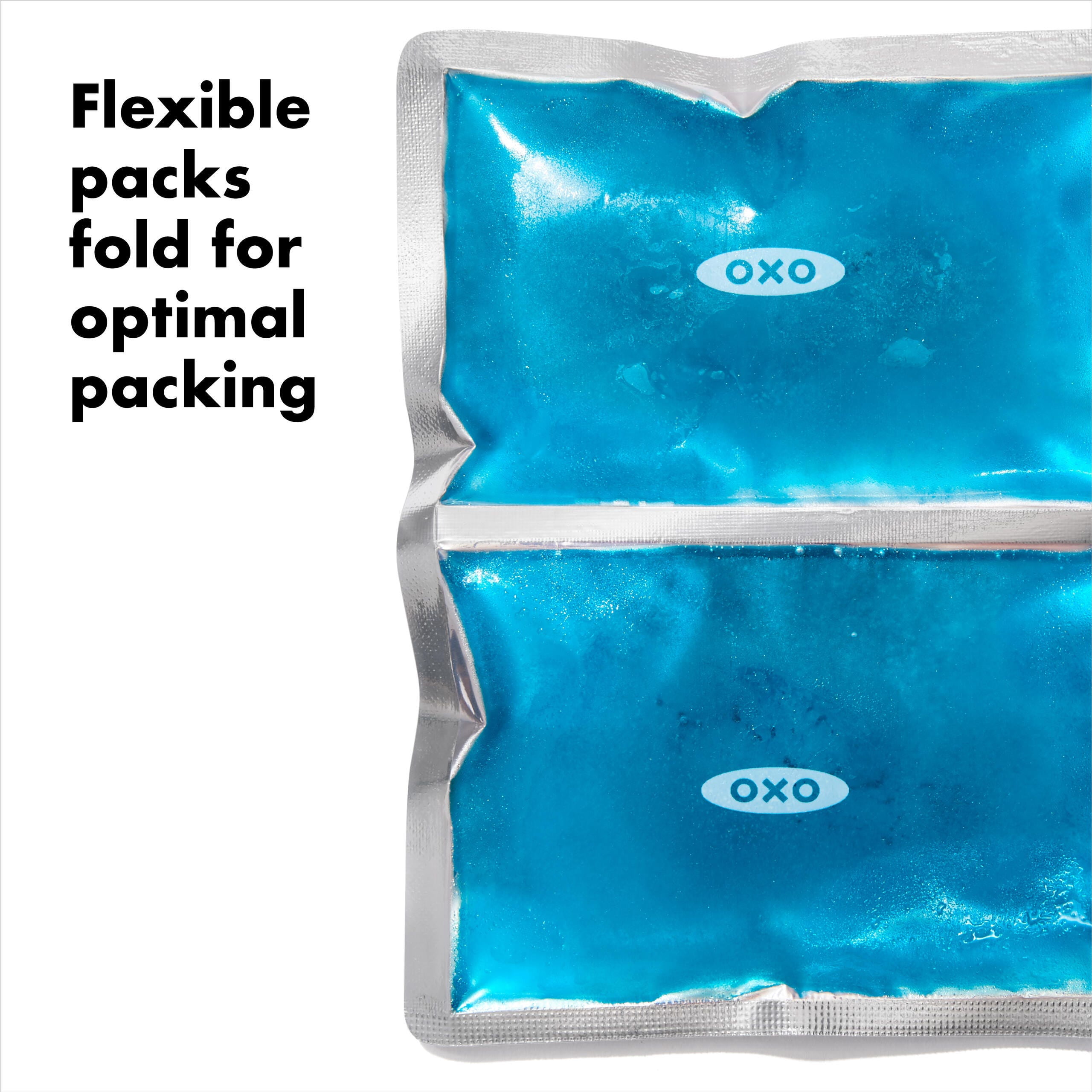 OXO Prep & Go 2-Pack Lunch Prep Ice Pack Set, Reusable Freezer Packs for Lunch Boxes, Meal Prep Bags and Coolers, Blue
