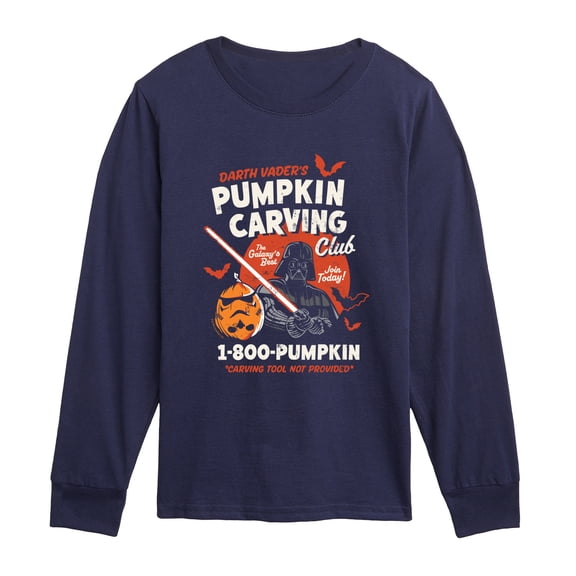 Star Wars - Darth Vader's Pumpkin Carving Club - Youth Boys Long Sleeve Graphic T-Shirt