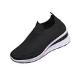 thumbnail image 2 of Miluxas Women Wide Width Breathable Walking Comfortable Slip on Sneakers,Non Slip Arch Support Slip on Shoes Black 7.5(40), 2 of 9