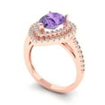 thumbnail image 2 of 2.48 ct Pear Cut Simulated Alexandrite with Simulated Diamond Halo Accents 14K Rose Gold Womens Engagement Ring, 2 of 5