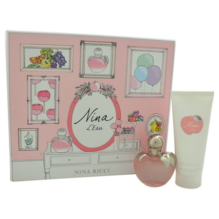 Nina LEau by Nina Ricci for Women - 2 Pc Gift Set 1.7oz Eau Fraiche Spray, 3.4oz Delicate Body Lotion
