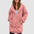 thumbnail image 2 of Kcodviy Women Hooded Sweater Coat Winter Warm Wool Zipper Coat Cotton Coat Outwear Soft Jackets for Women Full Zip for Women Zip Warm up Jacket Classic Jacket Women's Jackets Lightweight Womens, 2 of 7