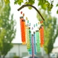 thumbnail image 2 of In the Breeze 7025 — Rainbow Textured Glass Mobile Wind Chime — Colorful and Melodic Stamped Glass Chime for Porches and Patios, 2 of 5