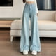 thumbnail image 1 of WILLBEST Jeans Mujer Pantalones Casuales de Pierna Ancha para Mujer, Cómodos y Fluidos, Pantalones Largos Versátiles para Todos Los Días y para Todas Las Estaciones. Mediana, 1 of 3
