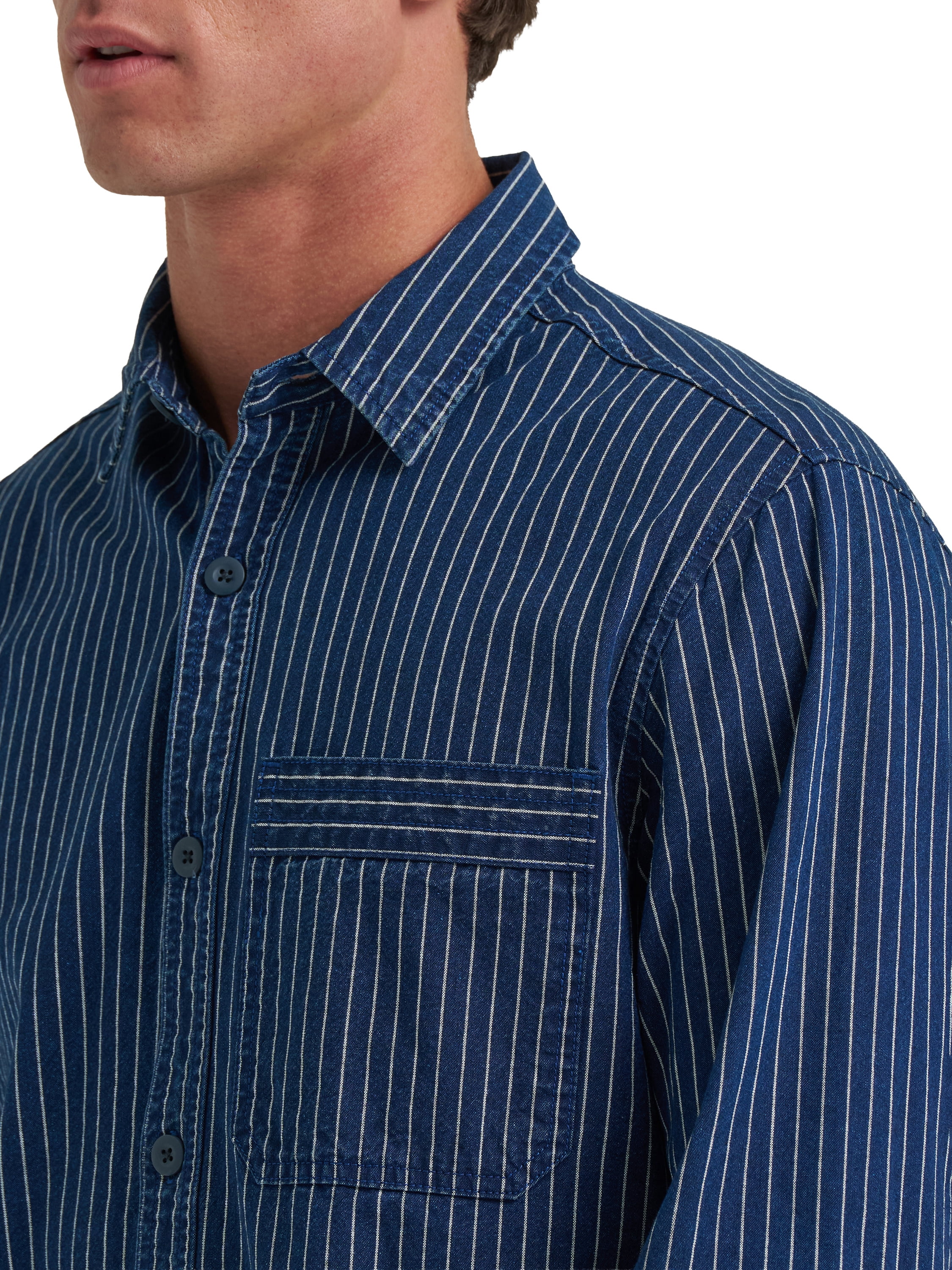 Wrangler® Men's Utility Streetwear Single Pocket Long Sleeve Shirt