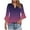 Purple, variant on Womens Tops Plus Size 3/4 Sleeves V-Neck Gradient Flare Sleeve Summer Solid T-shirt Pullover Blouse Black XXL
