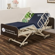 True Bariatric Full Electric Adjustable Hospital Bed Ultra Low 9"-25" Height, Ultra Wide 36-42-48 Width, 80-88 750lbs