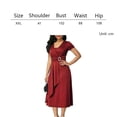 thumbnail image 3 of Vestido de fiesta midi ajustado con cintura asimétrica y escote en V y manga corta para mujer de talla grande, 3 of 5