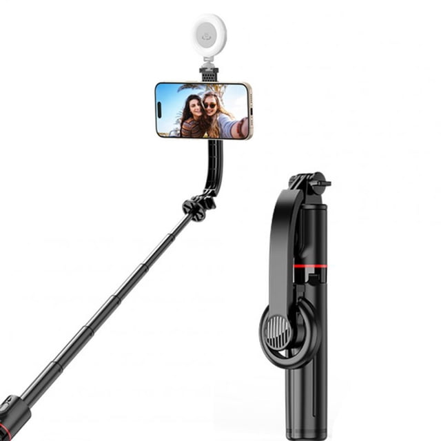 Portable Selfie Stick Tripod Stand Lightweight Handheld Phone Stand Extension Stabilizer Rod Accessories Light Black