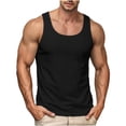 thumbnail image 2 of Wiyuqeen Mens Solid Racerback Tank Top Scoop Neck Sleeveless Gym Workout Shirt Summer Athletic Muscle Tee S-3XL, 2 of 6