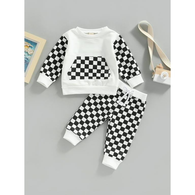 Meihuida Infant Baby Checkerboard Pattern Sweater