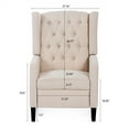 thumbnail image 7 of Triple Tree Modern Fabric Foam Wood Solid Print Nailhead Trim Accent Chair, Beige, 7 of 7