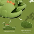 thumbnail image 4 of Pantuflas de dinosaurio Dinosaurio 3D lindos toboganes punta abierta antideslizante suave cómodo secado rápido (verde militar 35, 4 of 5