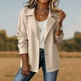 thumbnail image 2 of Jackets for Women Spring Autumn Solid Color Casual Button Down Pocket Long Sleeved Windbreaker Coat with Inner Lining Windproof Jacket with Pockets, 2 of 9