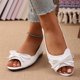 thumbnail image 4 of Suelas de Goma para la Parte Inferior de los Zapatos Estilo Peep Toe Bow Pisos, Zapatos de Caminar de las Mujeres Primavera Cómoda, 4 of 9