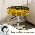 thumbnail image 4 of ZUXONGSY Sunflower Butterfly Stool Covers Cushion Set of 2 Piece Size L Round Chair Covers with Elastic Bottom Round Padded Cushioned 14"-16" Bar Stool Cushions Cover Home Decor, 4 of 6