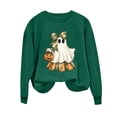 thumbnail image 5 of Plcasen Halloween Ghost Sweatshirt Womens Cute Ghost Cat Graphic Pullover Tops Spooky Season Shirt Casual Shirt, 5 of 5