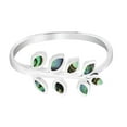 thumbnail image 2 of Peaceful Elegance Olive Branch w/ Abalone Shell Inlay Sterling Silver Band Ring for Female Anniversary Size-8, 2 of 5
